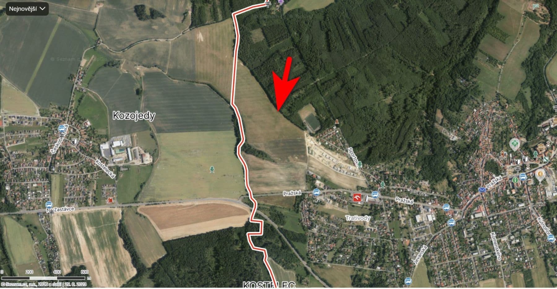 Prodej pozemku 2.168 m², Kostelec nad Černými lesy, Středočeský kraj Prodej pozemku 2.168 m², Kostelec nad Černými lesy, Středočeský kraj