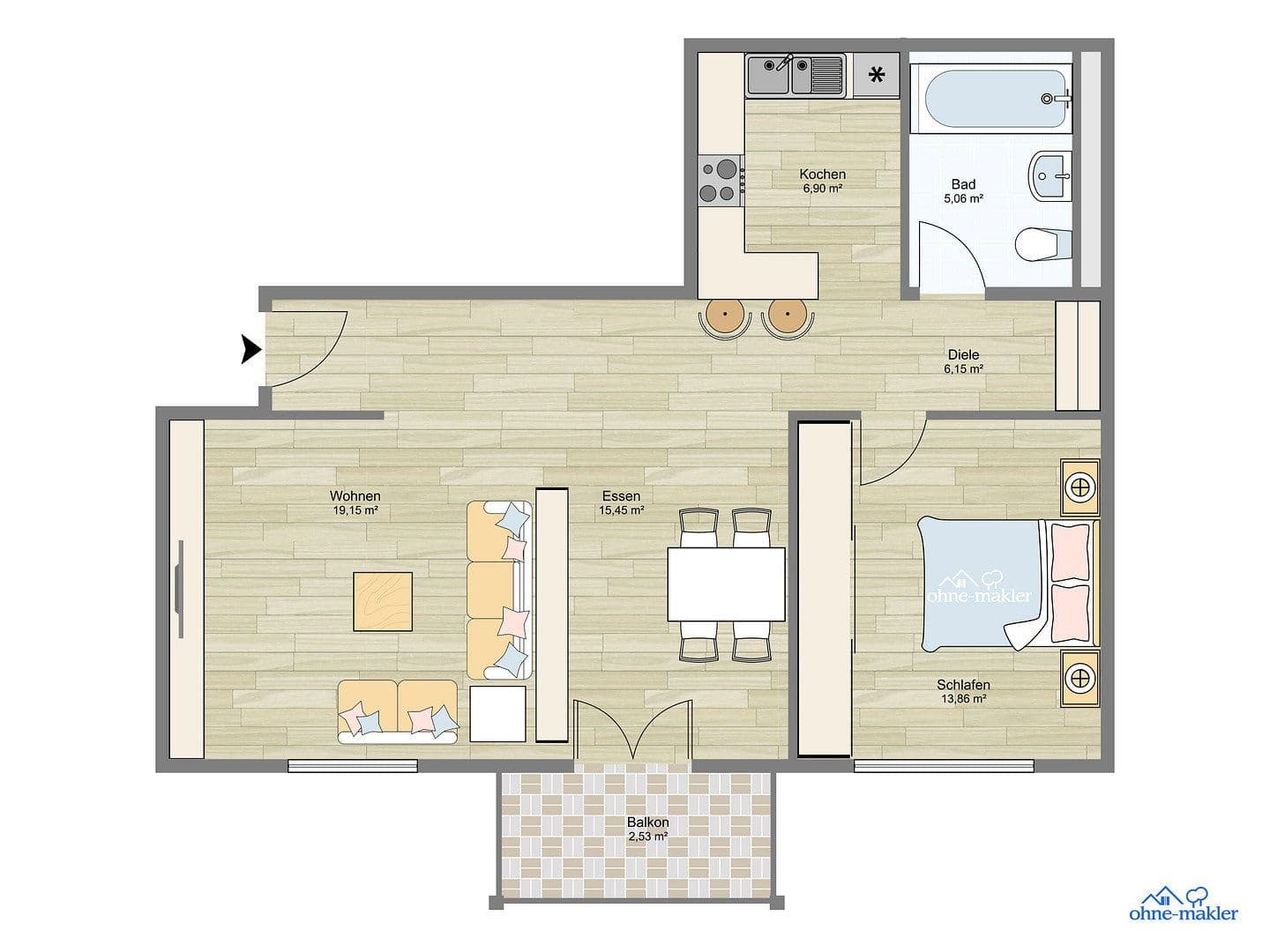 Prodej bytu 2+kk 69 m², Weil am Rhein, Bádensko-Württembersko Prodej bytu 2+kk 69 m², Weil am Rhein, Bádensko-Württembersko