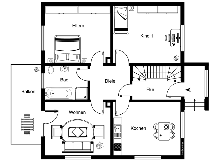 Pronájem bytu 3+1 76 m², Greifenklaustraße 12, Reckendorf, Bavorsko Pronájem bytu 3+1 76 m², Greifenklaustraße 12, Reckendorf, Bavorsko