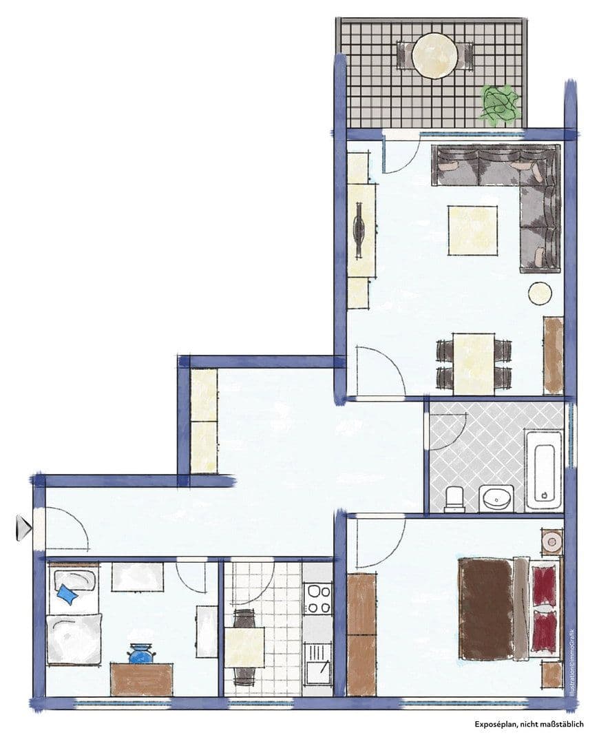 Pronájem bytu 3+1 73 m², Mühlengrund 24, Rödermark, Hessen Pronájem bytu 3+1 73 m², Mühlengrund 24, Rödermark, Hessen