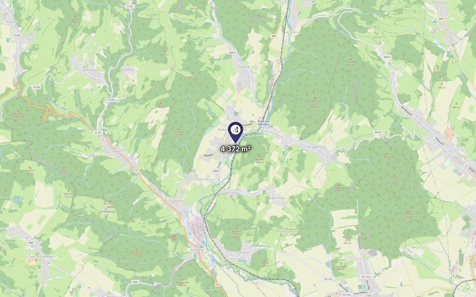 Prodej pozemku 4.372 m², Ruda nad Moravou, Olomoucký kraj Prodej pozemku 4.372 m², Ruda nad Moravou, Olomoucký kraj