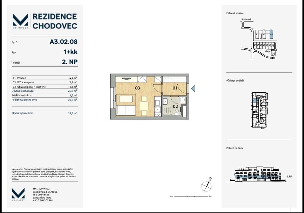 Pronájem bytu 1+kk 28 m², Blažimská, Praha, Praha Pronájem bytu 1+kk 28 m², Blažimská, Praha, Praha