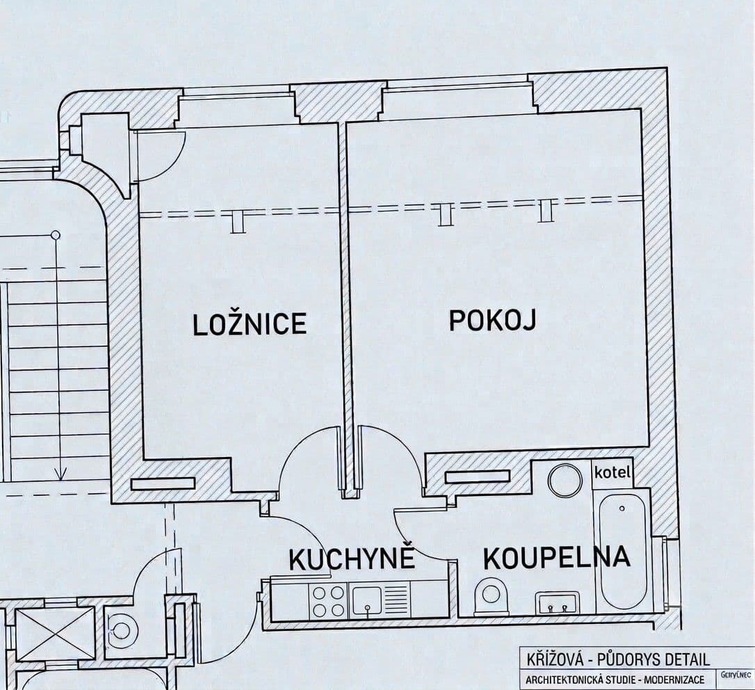 Pronájem bytu 2+1 42 m², Křížová, Praha, Praha Pronájem bytu 2+1 42 m², Křížová, Praha, Praha