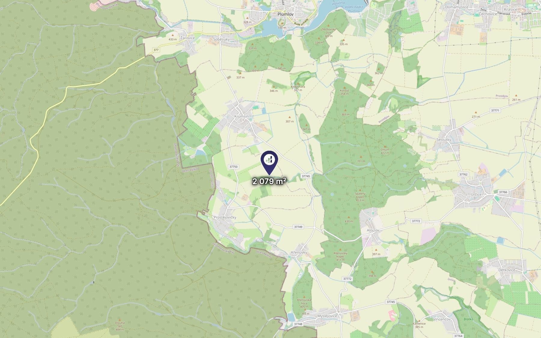 Prodej pozemku 2.079 m², Prostějovičky, Olomoucký kraj Prodej pozemku 2.079 m², Prostějovičky, Olomoucký kraj