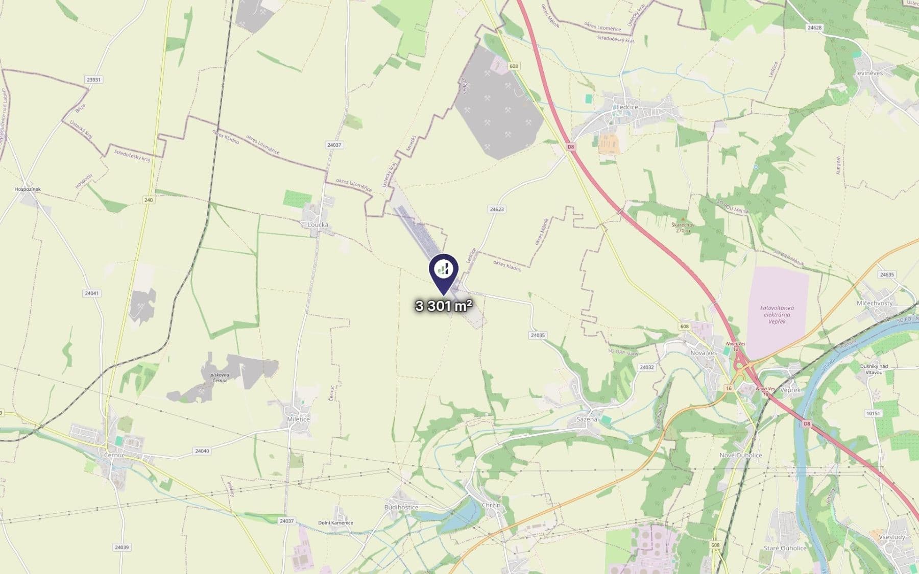 Prodej pozemku 3.301 m², Chržín, Středočeský kraj Prodej pozemku 3.301 m², Chržín, Středočeský kraj