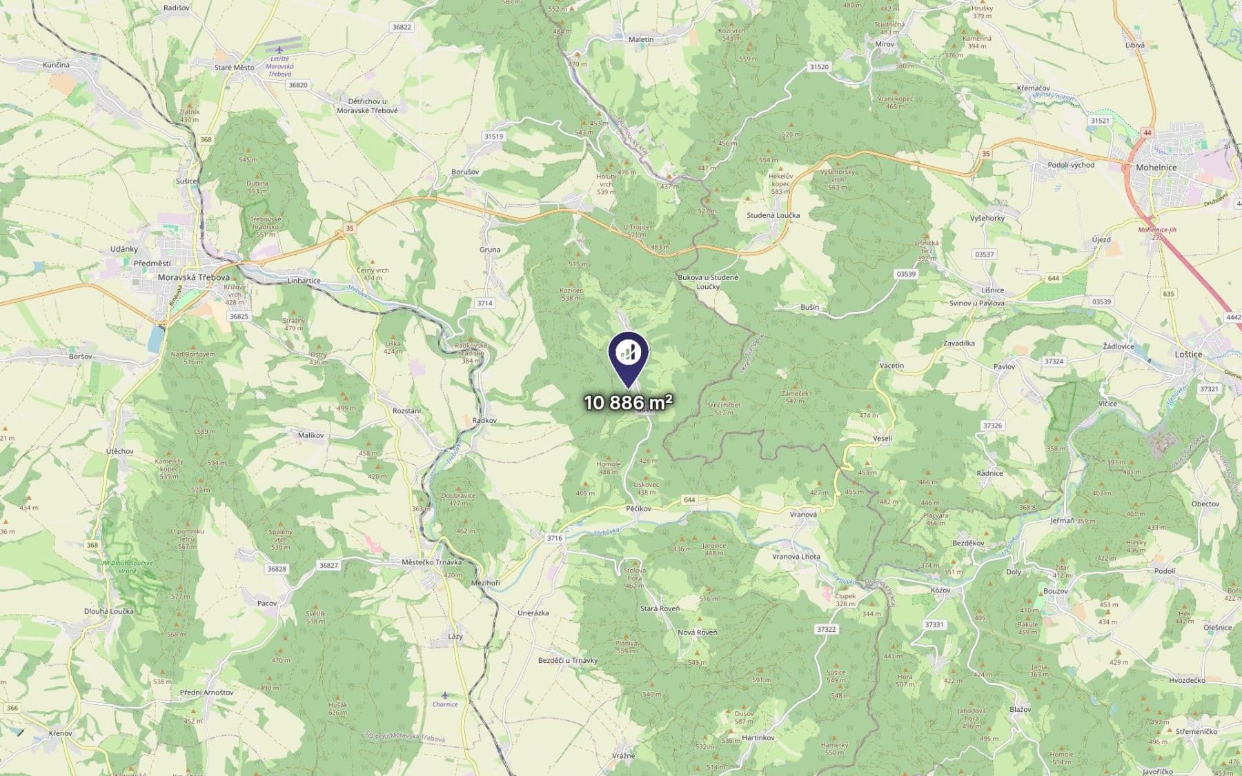 Prodej pozemku 3.629 m², Městečko Trnávka, Pardubický kraj Prodej pozemku 3.629 m², Městečko Trnávka, Pardubický kraj