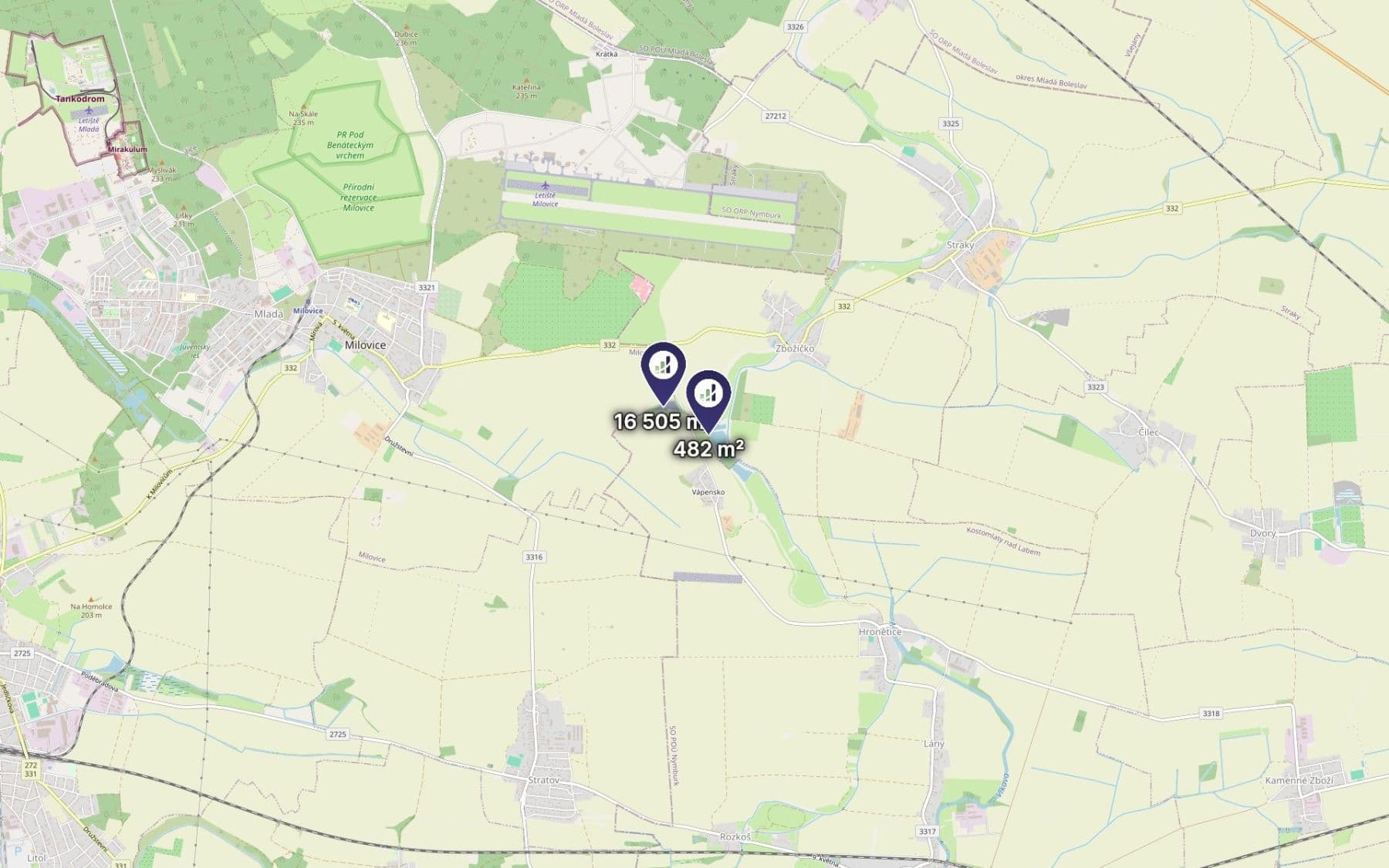 Prodej pozemku 16.987 m², Kostomlaty nad Labem, Středočeský kraj Prodej pozemku 16.987 m², Kostomlaty nad Labem, Středočeský kraj