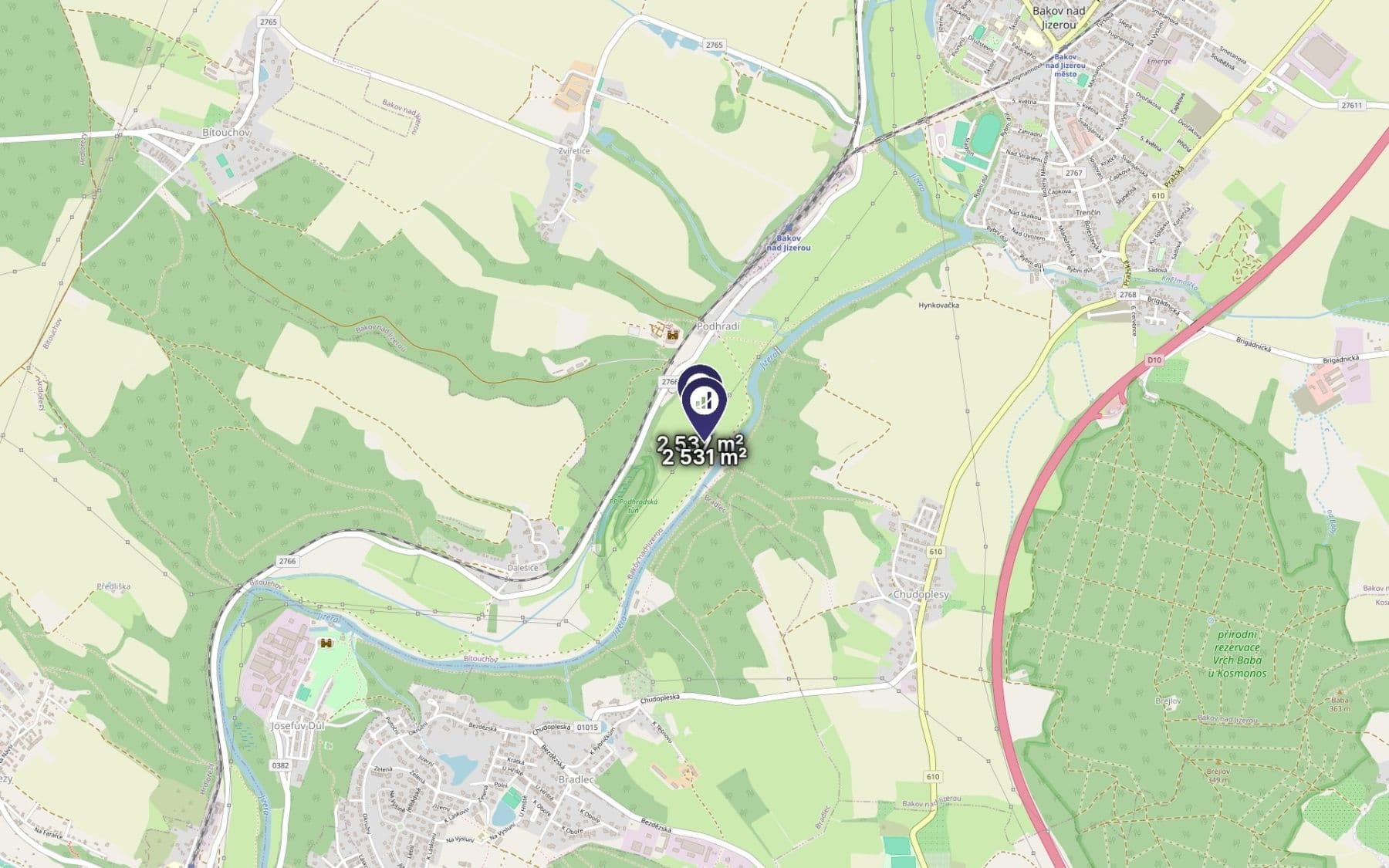 Prodej pozemku 5.068 m², Bakov nad Jizerou, Středočeský kraj Prodej pozemku 5.068 m², Bakov nad Jizerou, Středočeský kraj