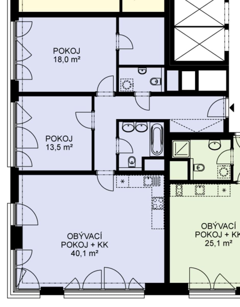 Pronájem bytu 3+kk 101 m², Olšanská, Praha, Praha Pronájem bytu 3+kk 101 m², Olšanská, Praha, Praha