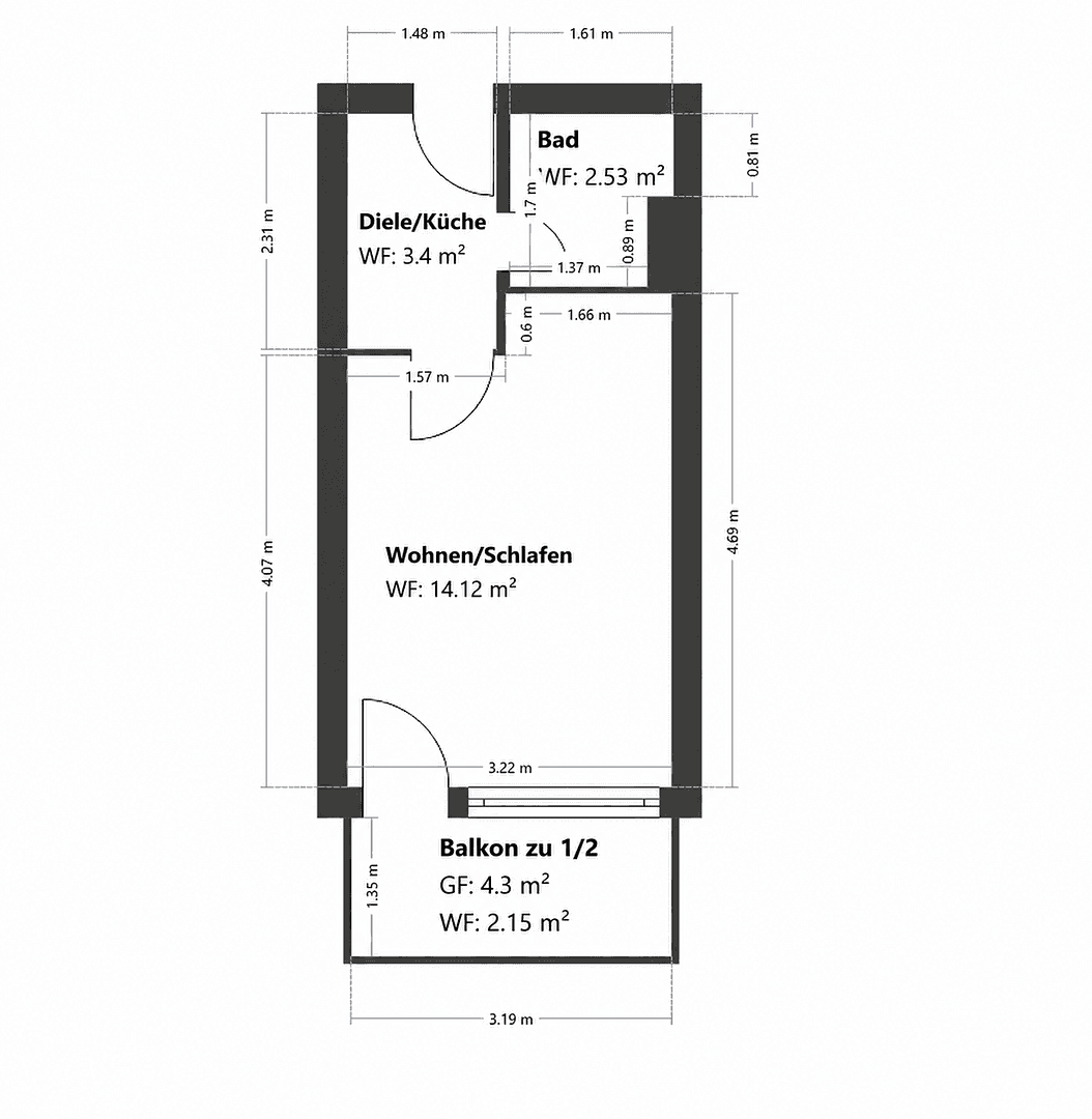 Prodej bytu 1+1 24 m², München, Bavorsko Prodej bytu 1+1 24 m², München, Bavorsko
