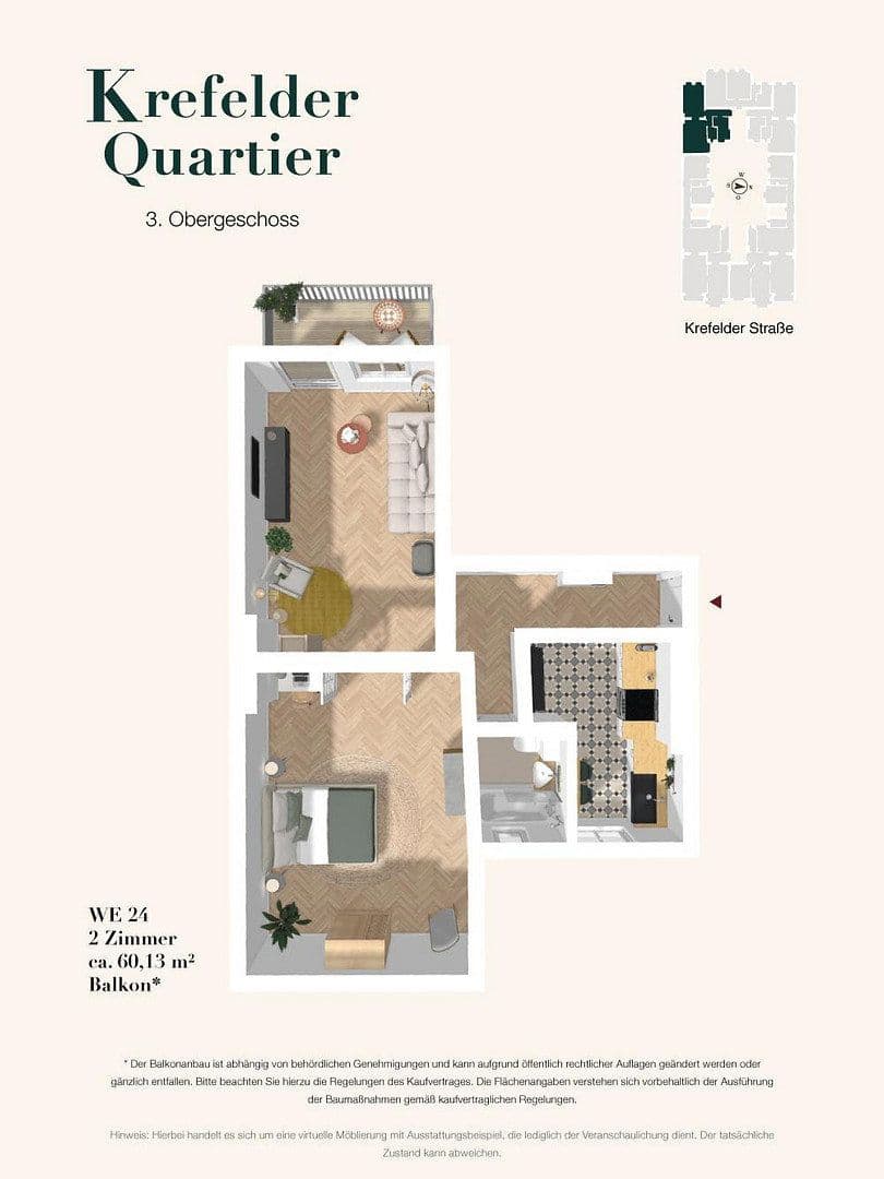Prodej bytu 2+1 60 m², Krefelder Straße 3, Berlin, Berlín Prodej bytu 2+1 60 m², Krefelder Straße 3, Berlin, Berlín
