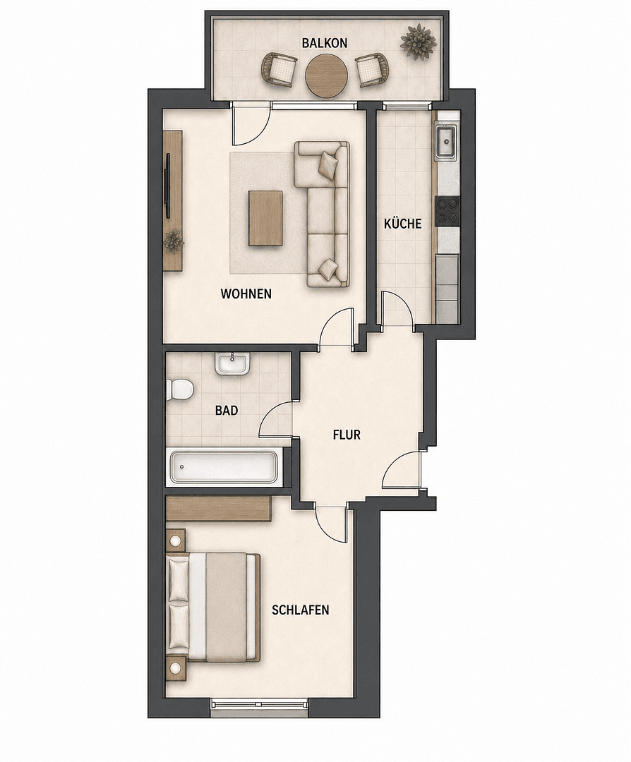 Pronájem bytu 2+1 54 m², Leißnerstraße 30, Plauen, Sasko Pronájem bytu 2+1 54 m², Leißnerstraße 30, Plauen, Sasko