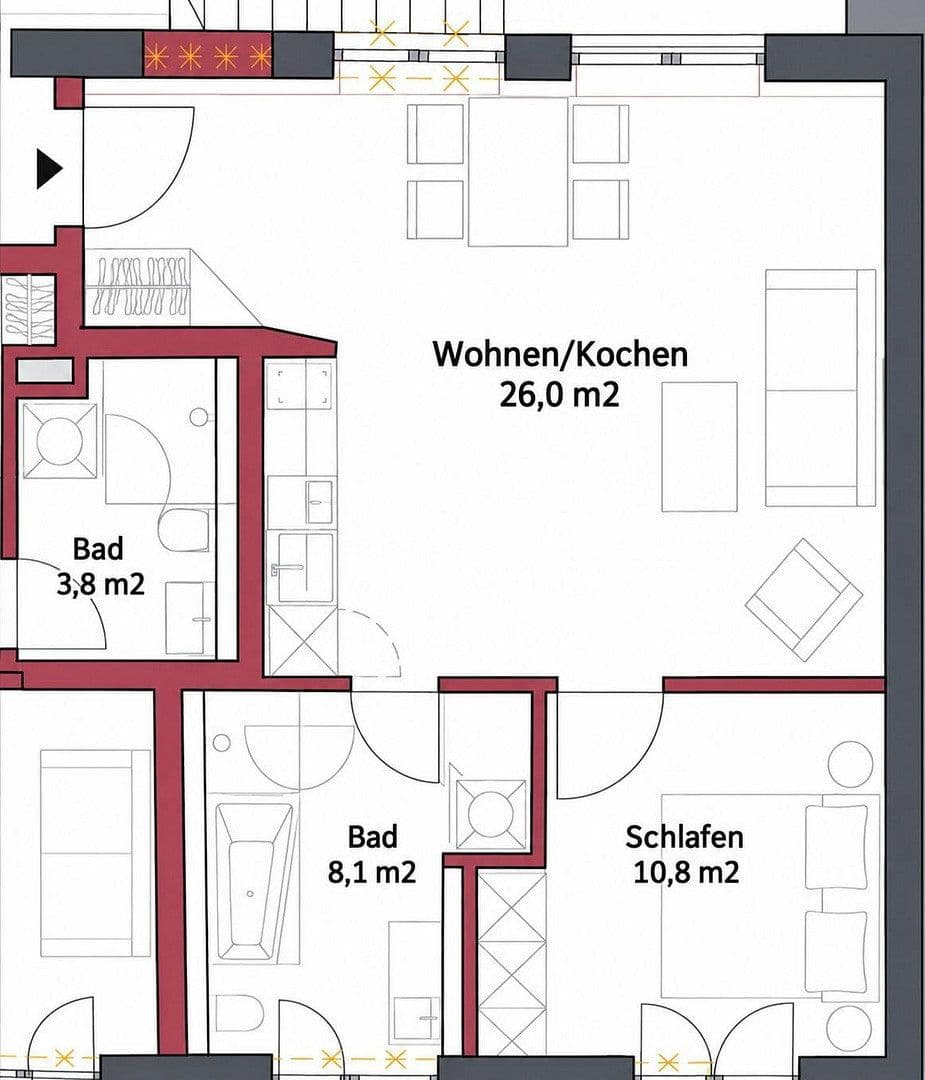 Pronájem bytu 1+1 46 m², Augsburger Straße 2, Mering, Bavorsko Pronájem bytu 1+1 46 m², Augsburger Straße 2, Mering, Bavorsko