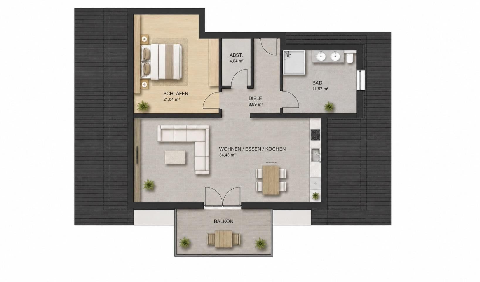 Pronájem bytu 2+1 73 m², Hümmerich, Porýní-Falc Pronájem bytu 2+1 73 m², Hümmerich, Porýní-Falc
