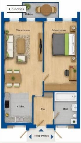 Pronájem bytu 2+1 58 m², Machern, Sasko Pronájem bytu 2+1 58 m², Machern, Sasko