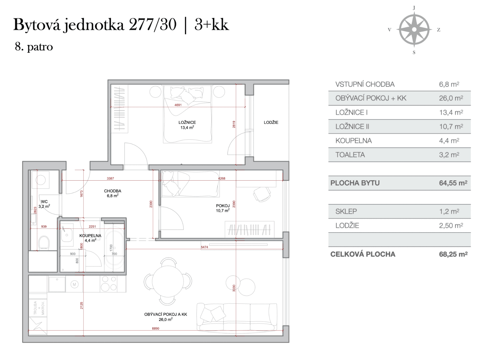 Prodej bytu 3+kk 69 m², Rezlerova, Praha, Praha Prodej bytu 3+kk 69 m², Rezlerova, Praha, Praha