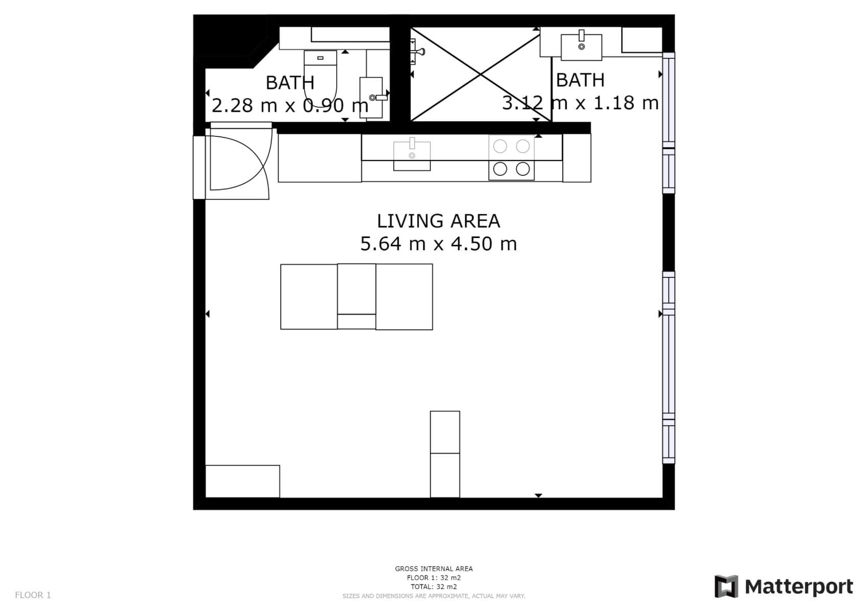 Pronájem bytu 1+kk 31 m², Topolová, Praha, Praha Pronájem bytu 1+kk 31 m², Topolová, Praha, Praha