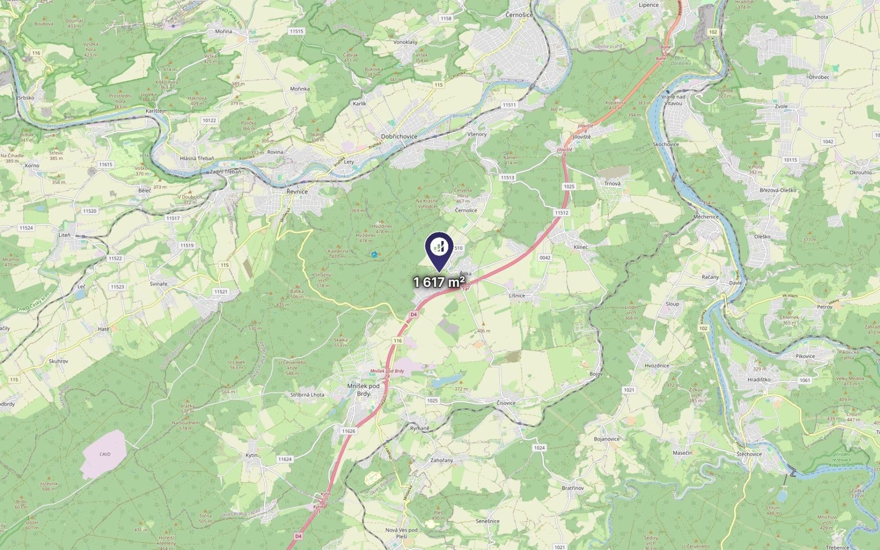 Prodej pozemku 1.617 m², Řitka, Středočeský kraj Prodej pozemku 1.617 m², Řitka, Středočeský kraj