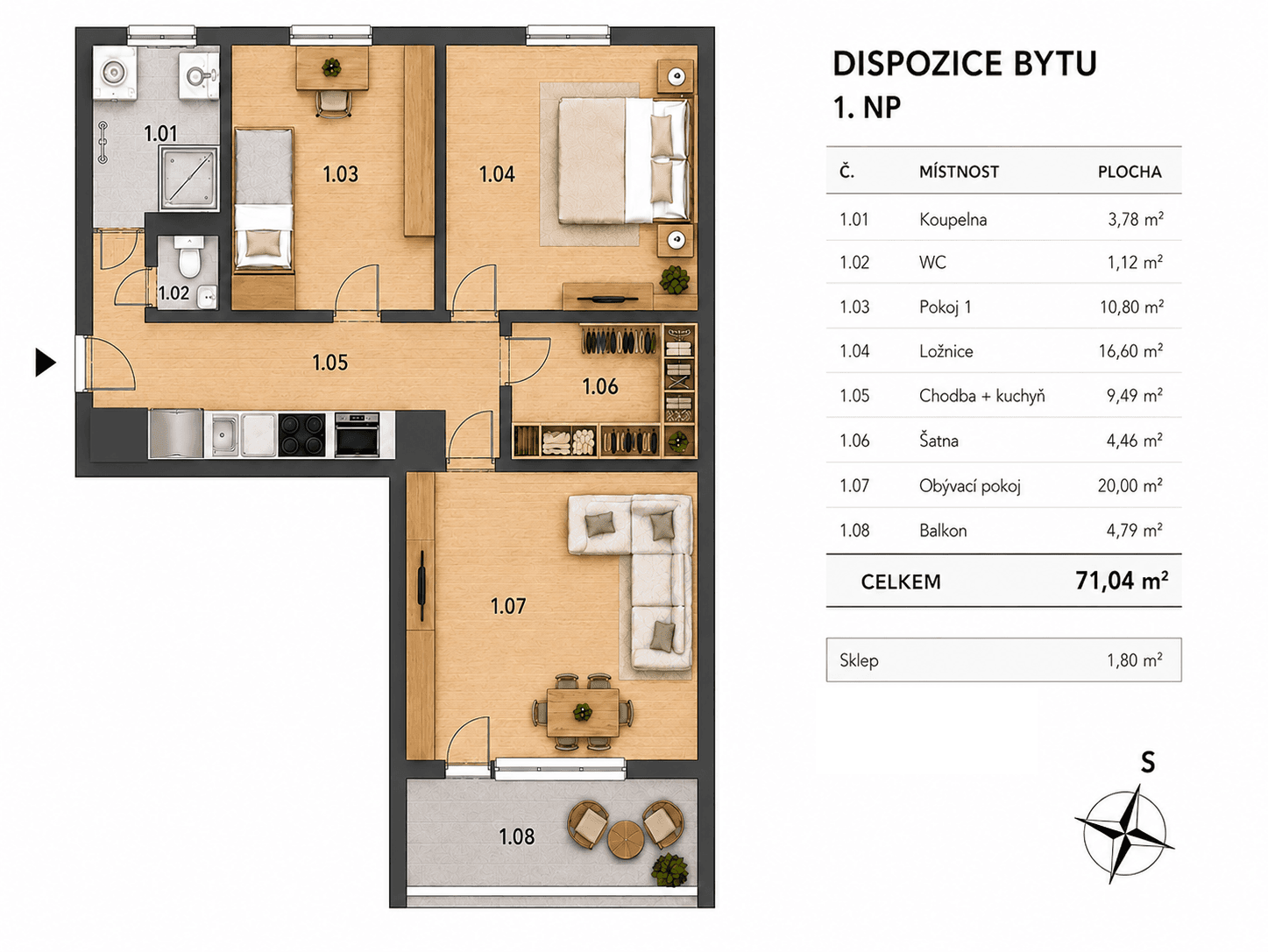 Pronájem bytu 3+kk 68 m², Na Výsluní, Praha, Praha Pronájem bytu 3+kk 68 m², Na Výsluní, Praha, Praha