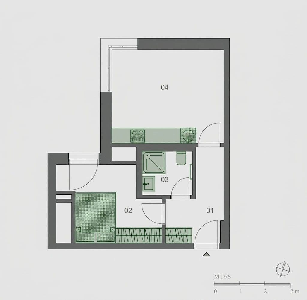 Pronájem bytu 2+kk 41 m², Plzeňská, Praha, Praha Pronájem bytu 2+kk 41 m², Plzeňská, Praha, Praha