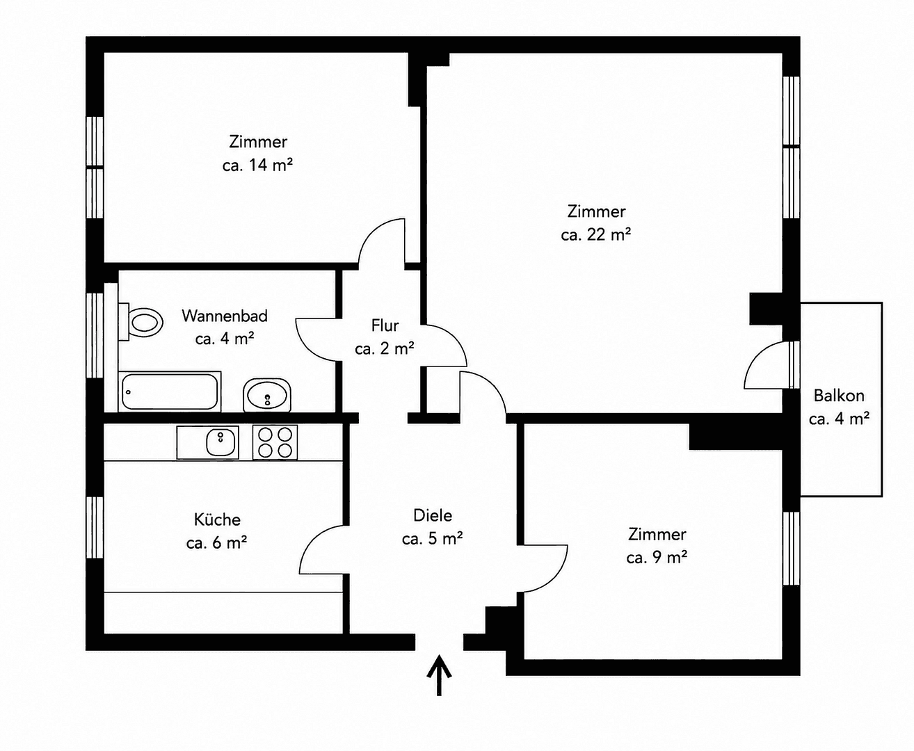 Prodej bytu 2+kk 63 m², Kirchlinden 19, Hamburg, Hamburg Prodej bytu 2+kk 63 m², Kirchlinden 19, Hamburg, Hamburg