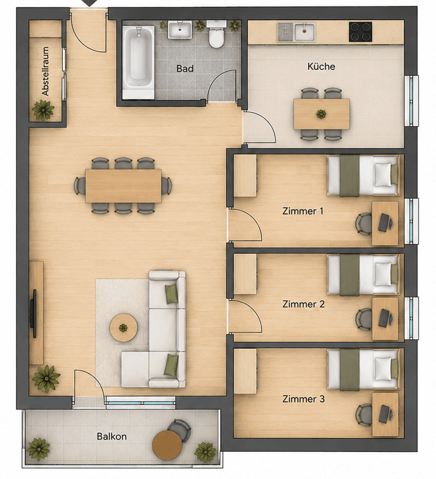 Pronájem bytu 4+1 85 m², Max-Planck-Straße, Frankfurt Nieder-Eschbach, Hessen Pronájem bytu 4+1 85 m², Max-Planck-Straße, Frankfurt Nieder-Eschbach, Hessen