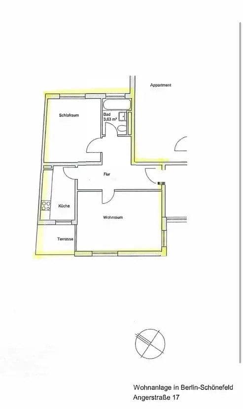 Pronájem bytu 2+1 58 m², Angerstraße 17, Schönefeld, Braniborsko Pronájem bytu 2+1 58 m², Angerstraße 17, Schönefeld, Braniborsko