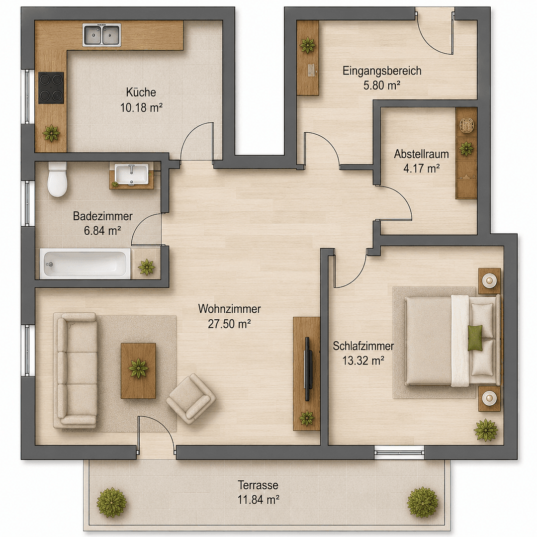 Pronájem bytu 3+1 73 m², Hauptstraße 4c, Cossebaude, Sasko Pronájem bytu 3+1 73 m², Hauptstraße 4c, Cossebaude, Sasko