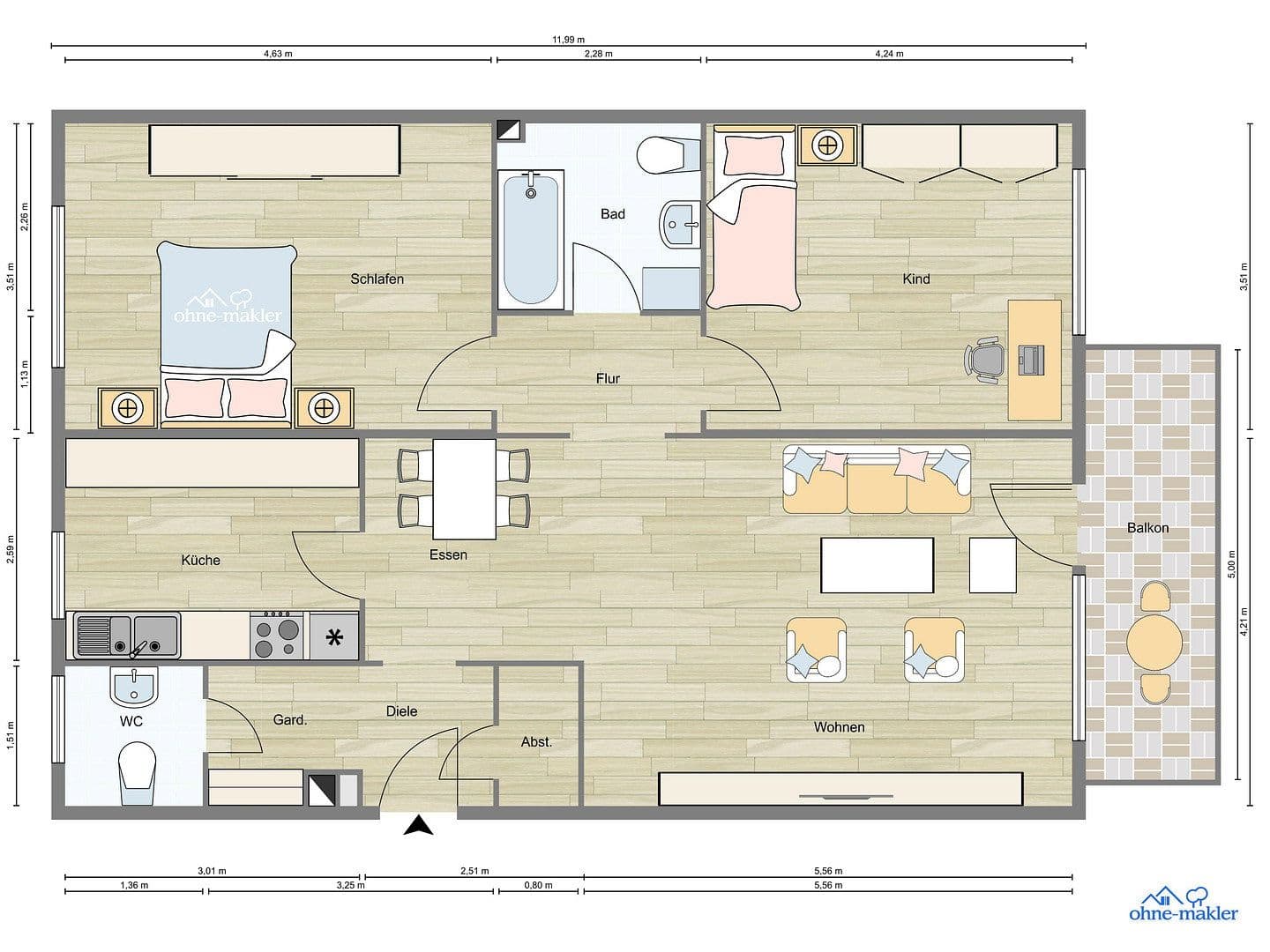 Prodej bytu 3+1 85 m², Im Erlenbruch, Essen, Severní Porýní-Vestfálsko Prodej bytu 3+1 85 m², Im Erlenbruch, Essen, Severní Porýní-Vestfálsko