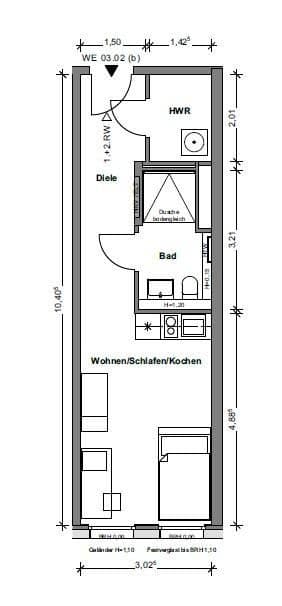 Pronájem bytu 1+1 29 m², Rudower Chaussee 32, Berlin, Berlín Pronájem bytu 1+1 29 m², Rudower Chaussee 32, Berlin, Berlín
