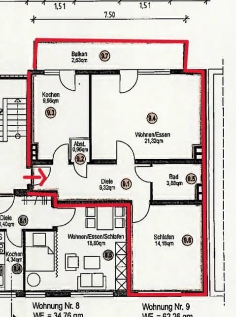 Pronájem bytu 2+1 63 m², Poststr. 7, Bottrop, Severní Porýní-Vestfálsko Pronájem bytu 2+1 63 m², Poststr. 7, Bottrop, Severní Porýní-Vestfálsko