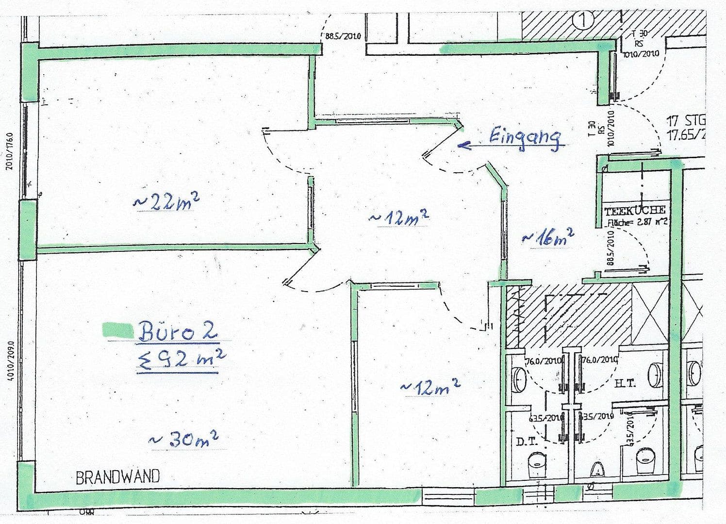 Pronájem kanceláře 92 m², Kreuzgrundweg 3a, Petersberg, Hessen Pronájem kanceláře 92 m², Kreuzgrundweg 3a, Petersberg, Hessen