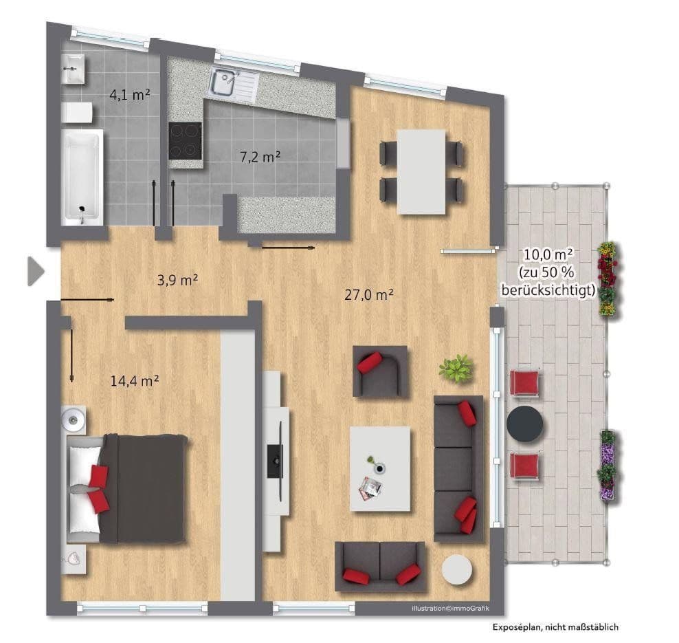 Pronájem bytu 2+1 62 m², Waterfohrstraße 9, Essen, Severní Porýní-Vestfálsko Pronájem bytu 2+1 62 m², Waterfohrstraße 9, Essen, Severní Porýní-Vestfálsko