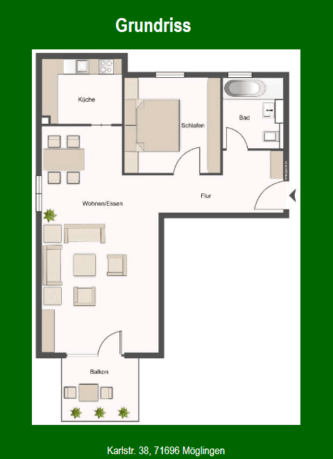 Prodej bytu 2+kk 66 m², Karlstr. 38, Möglingen, Bádensko-Württembersko Prodej bytu 2+kk 66 m², Karlstr. 38, Möglingen, Bádensko-Württembersko