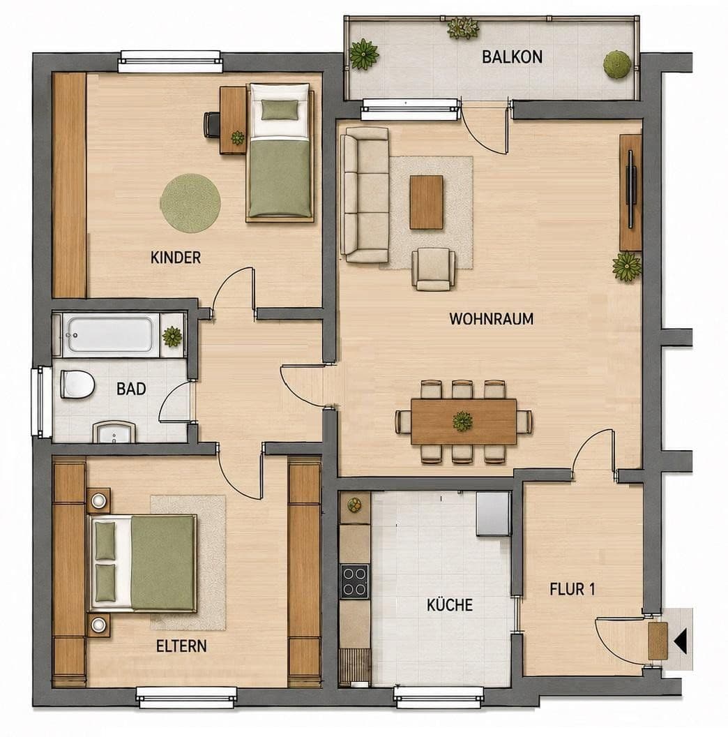 Prodej bytu 3+1 66 m², Ahornstr. 6, Unna, Severní Porýní-Vestfálsko Prodej bytu 3+1 66 m², Ahornstr. 6, Unna, Severní Porýní-Vestfálsko