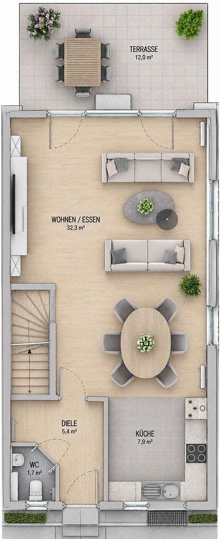 Prodej domu 131 m², pozemek 196 m², Kiefernweg 1, Rheinstetten, Bádensko-Württembersko Prodej domu 131 m², pozemek 196 m², Kiefernweg 1, Rheinstetten, Bádensko-Württembersko