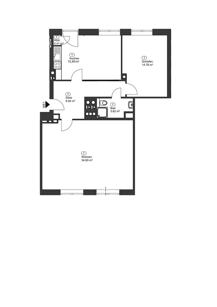 Pronájem bytu 2+1 78 m², Liebigstr 24, Düsseldorf, Severní Porýní-Vestfálsko Pronájem bytu 2+1 78 m², Liebigstr 24, Düsseldorf, Severní Porýní-Vestfálsko