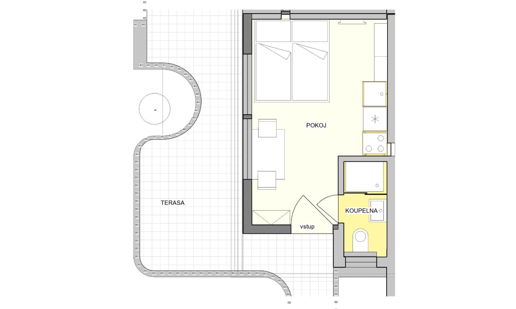 Pronájem bytu 1+kk 18 m², Nad Santoškou, Praha, Praha Pronájem bytu 1+kk 18 m², Nad Santoškou, Praha, Praha