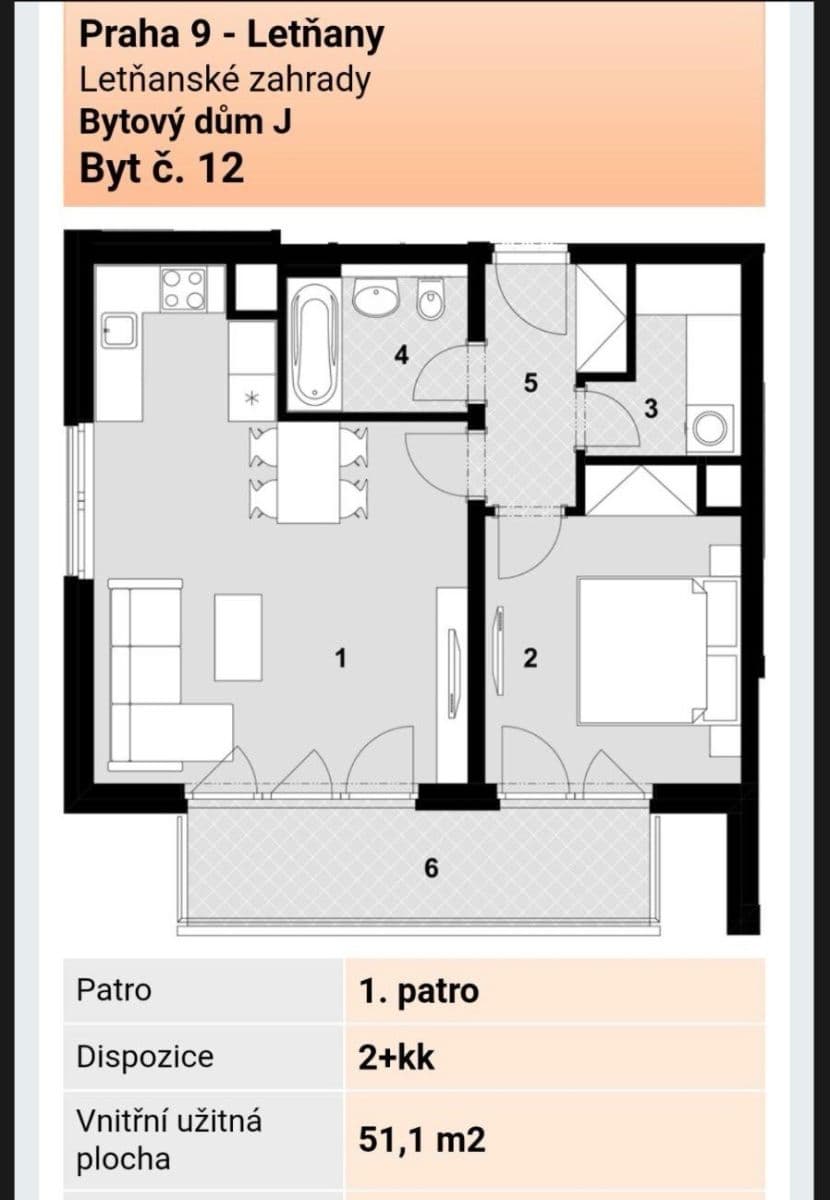Pronájem bytu 2+kk 52 m², Štanderova, Praha, Praha Pronájem bytu 2+kk 52 m², Štanderova, Praha, Praha