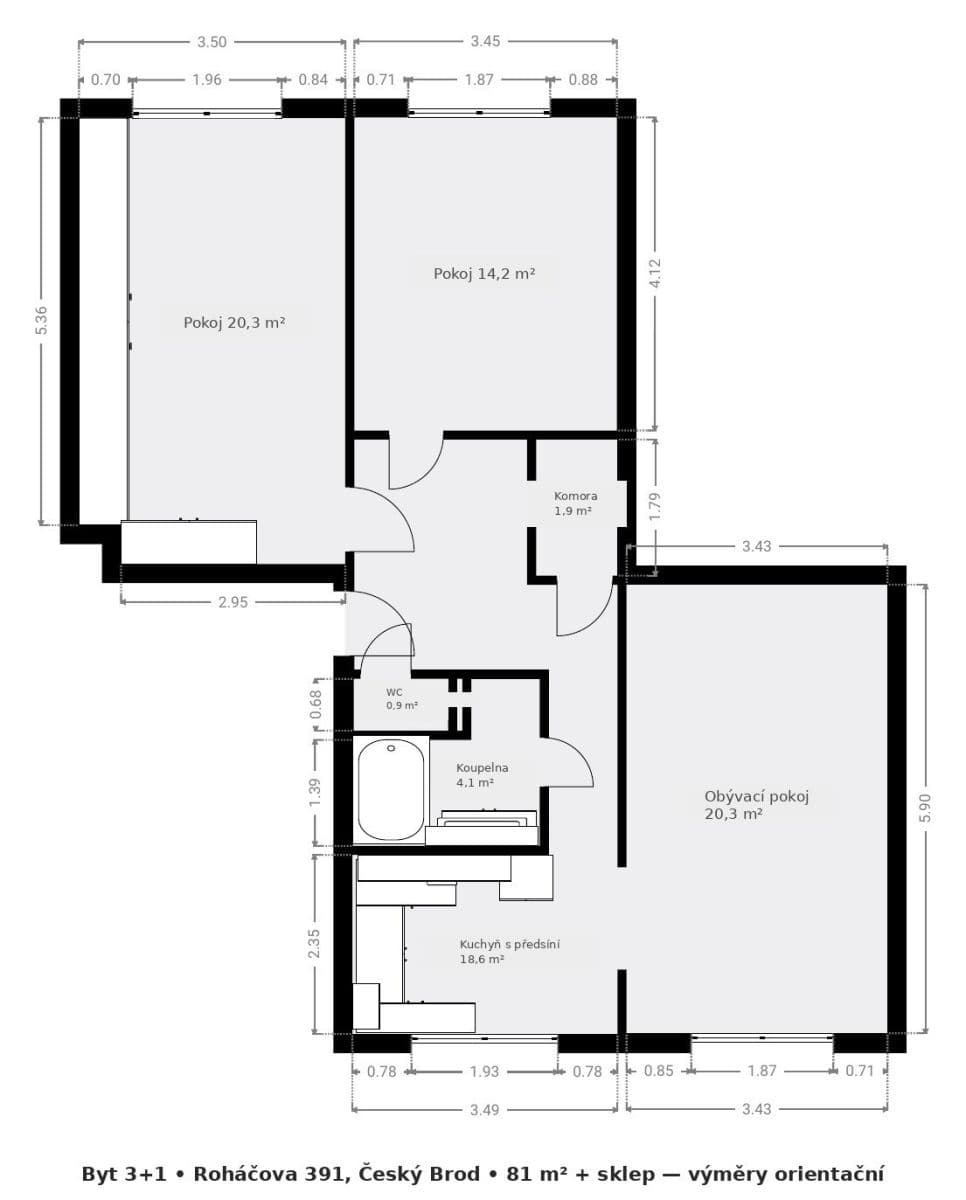 Pronájem bytu 3+1 84 m², Roháčova, Český Brod, Středočeský kraj Pronájem bytu 3+1 84 m², Roháčova, Český Brod, Středočeský kraj