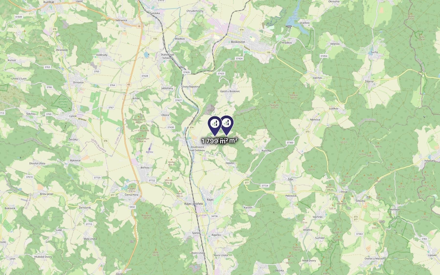 Prodej pozemku 2.624 m², Doubravice nad Svitavou, Jihomoravský kraj Prodej pozemku 2.624 m², Doubravice nad Svitavou, Jihomoravský kraj