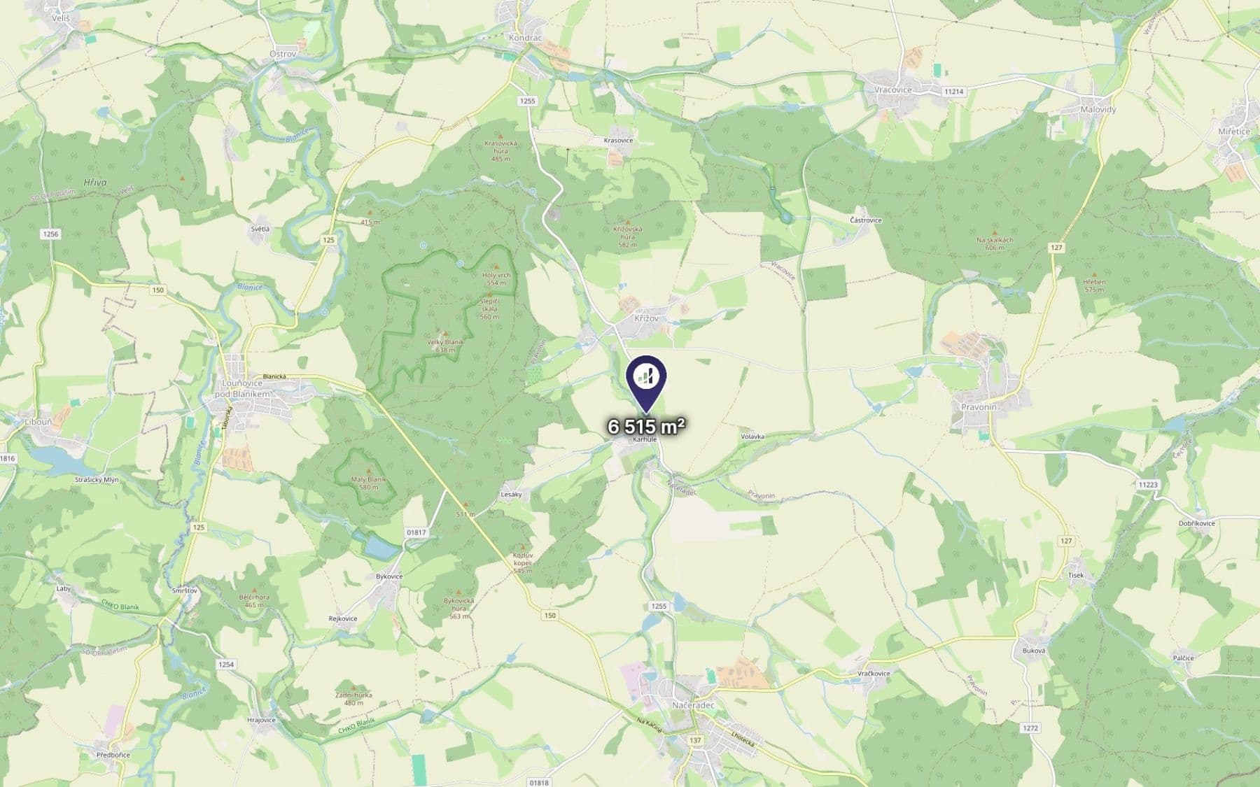 Prodej pozemku 6.515 m², Pravonín, Středočeský kraj Prodej pozemku 6.515 m², Pravonín, Středočeský kraj