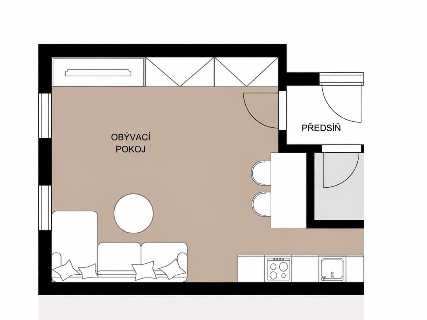 Pronájem bytu 1+kk 30 m², Jeronýmova, Praha, Praha Pronájem bytu 1+kk 30 m², Jeronýmova, Praha, Praha
