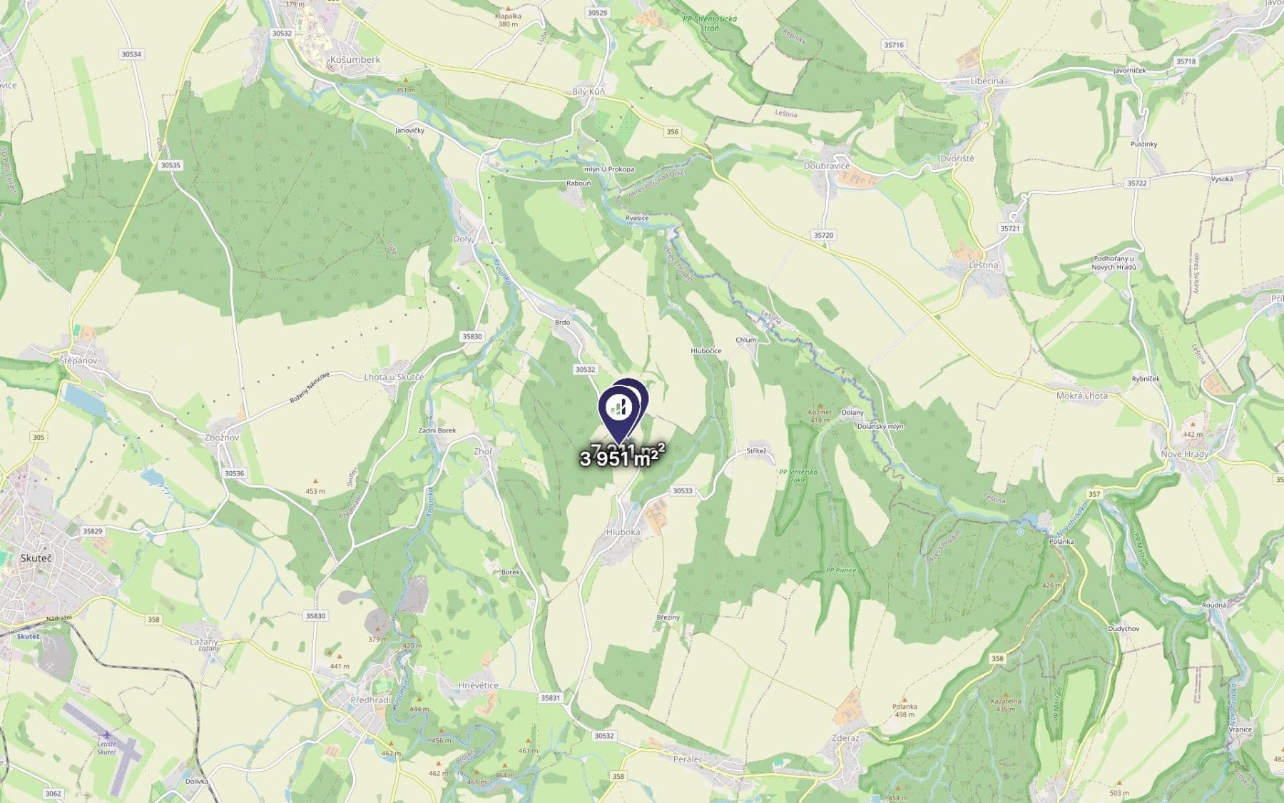 Prodej pozemku 9.302 m², Hluboká, Pardubický kraj Prodej pozemku 9.302 m², Hluboká, Pardubický kraj