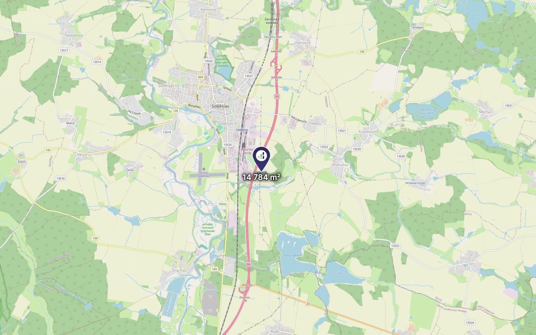 Prodej pozemku 14.784 m², Soběslav, Jihočeský kraj Prodej pozemku 14.784 m², Soběslav, Jihočeský kraj