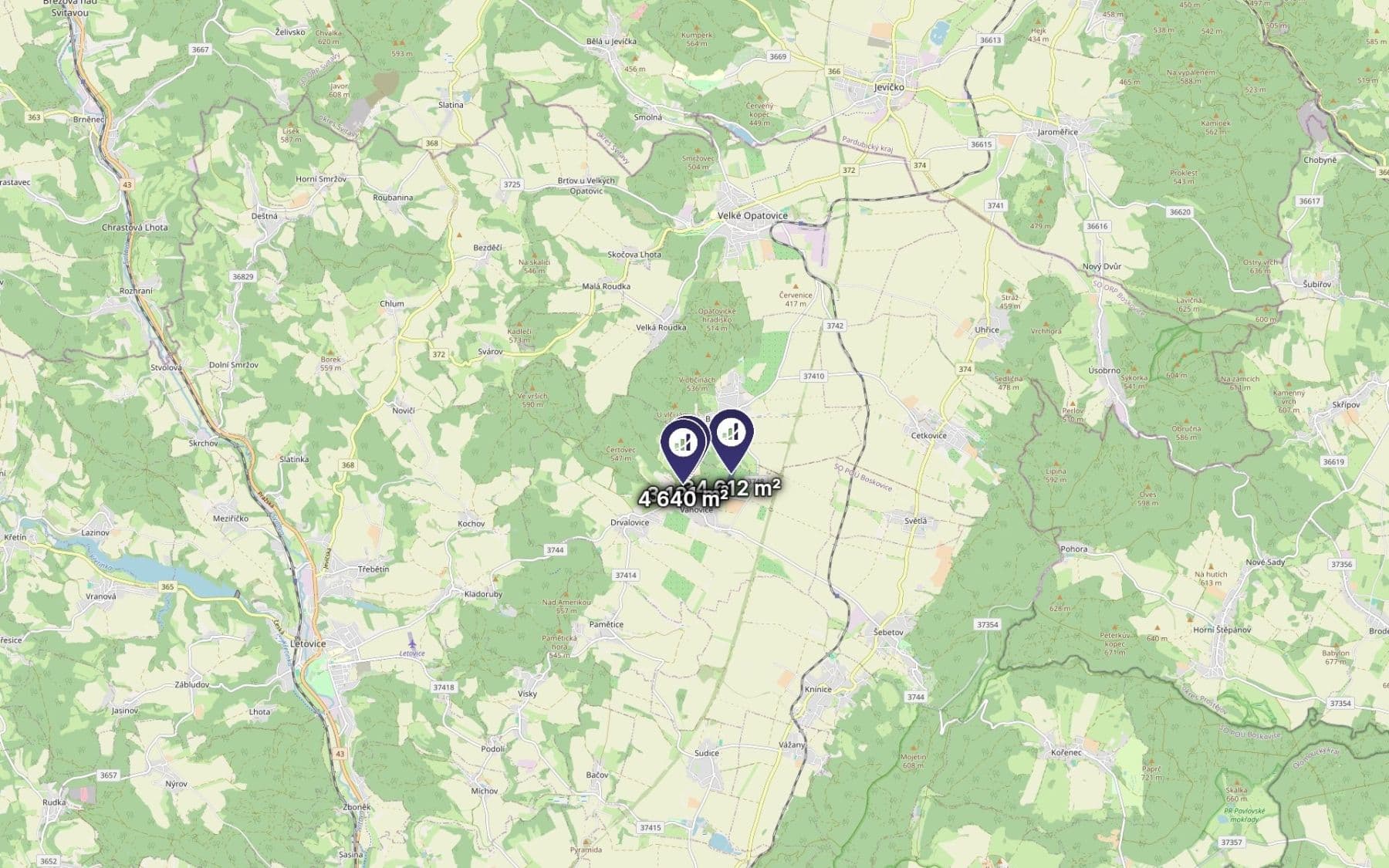 Prodej pozemku 42.443 m², Vanovice, Jihomoravský kraj Prodej pozemku 42.443 m², Vanovice, Jihomoravský kraj