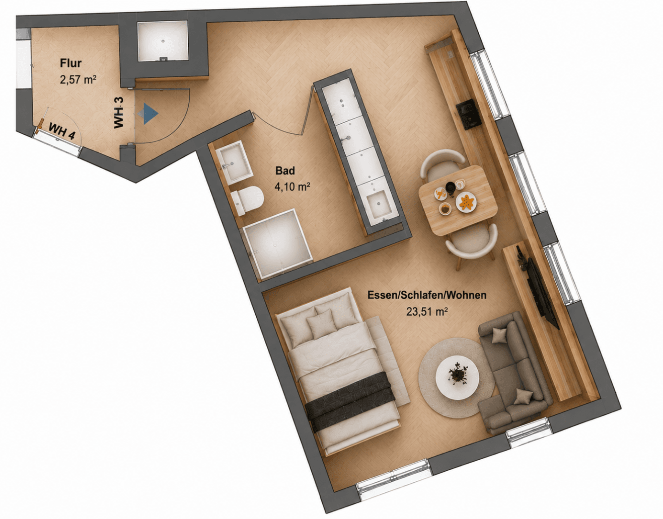 Pronájem bytu 1+kk 31 m², Gärtnerstraße 16, Stuttgart, Bádensko-Württembersko Pronájem bytu 1+kk 31 m², Gärtnerstraße 16, Stuttgart, Bádensko-Württembersko
