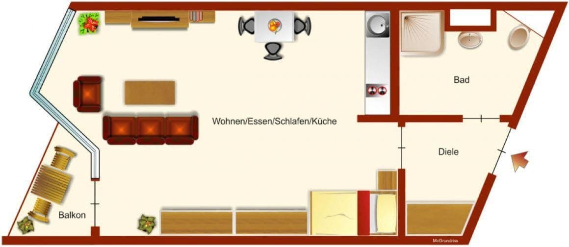 Pronájem bytu 1+1 30 m², Zähringerstraße 47, Karlsruhe, Bádensko-Württembersko Pronájem bytu 1+1 30 m², Zähringerstraße 47, Karlsruhe, Bádensko-Württembersko