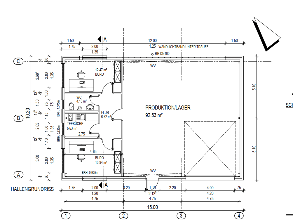Pronájem nebytového prostoru 1.100 m², Zeilstraße 90, Buseck, Hessen Pronájem nebytového prostoru 1.100 m², Zeilstraße 90, Buseck, Hessen