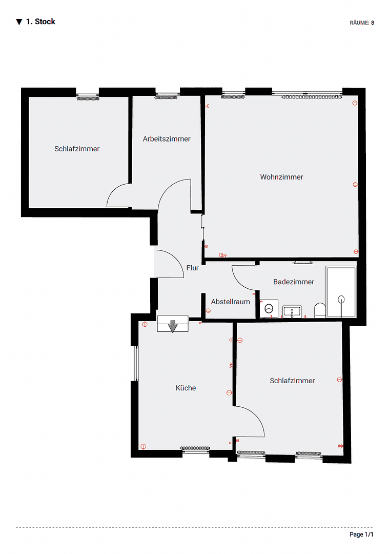 Pronájem bytu 4+1 93 m², Petersstraße 3, Weida, Durynsko Pronájem bytu 4+1 93 m², Petersstraße 3, Weida, Durynsko
